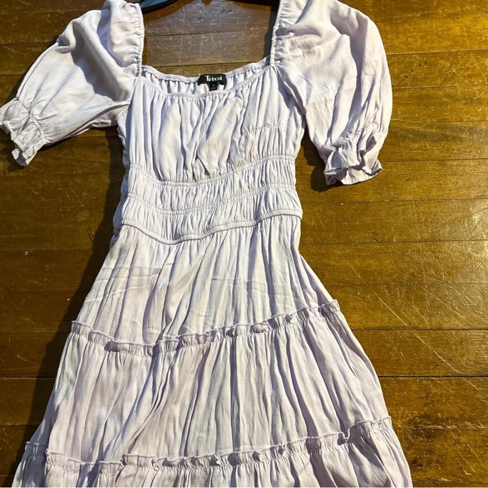 Light Purple Mid Sleeve Dress